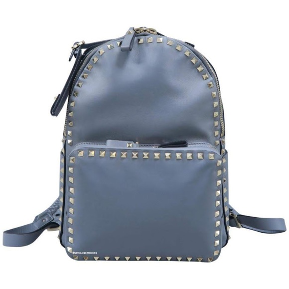 Valentino Handbags - SOLD Valentino Rockstud Grey Leather Backpack